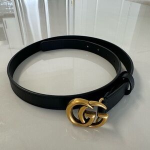 Gucci Belt - Women’s (black with gold hardware)